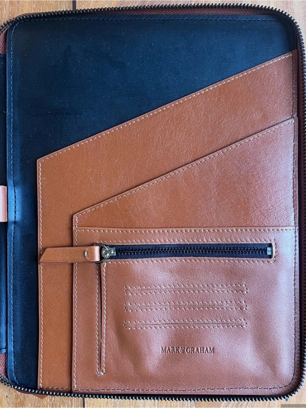 Mark & Graham best seller Tech Folio Organizer in Tan leather